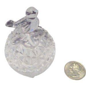 Vint. Hofbauer Lead Crystal Trinket Box, Hofbauer Germany Glass Trinket Ring Box